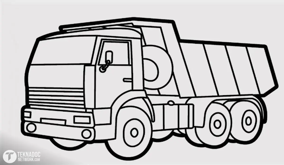Gambar sketsa truk oleng