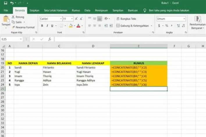 Keuntungan Menggunakan Fungsi Concatenate di Microsoft Excel