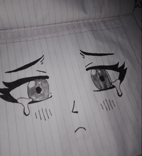 Sketsa Gambar Anime Sadboy