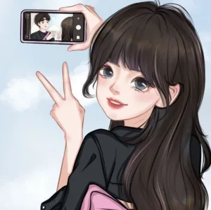 Foto PP Couple Terpisah Anime Selfie