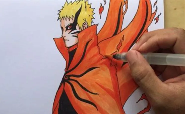 Cara Menggambar Naruto Mode Baryon dari Awal hingga Selesai