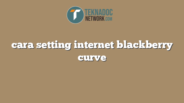 cara setting internet blackberry curve