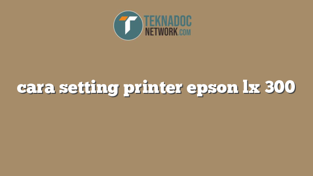 cara setting printer epson lx 300