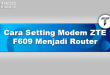 Cara Setting Modem ZTE F609 Menjadi Router