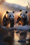 PP Couple dua panda yang saling berhadapan