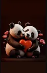 PP Couple dua panda yang saling berhadapan